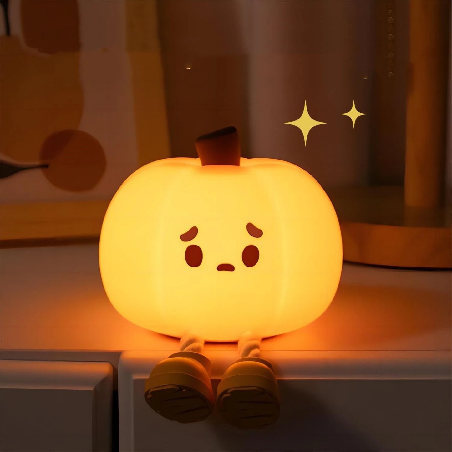 Halloween Pumpkin Night Lights Cute Soft Silicone Safe Lamp Decorations Timing Dimmable Bedside Decor Kids Baby Halloween Gifts